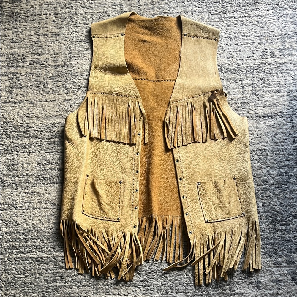 Vintage Leather fringe vest